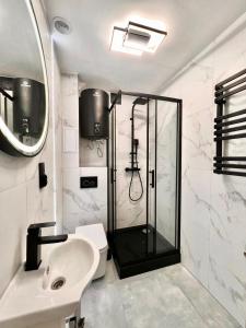 Ένα μπάνιο στο Wygodne mieszkanie z widokiem na Wisłę