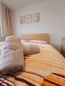 Postel nebo postele na pokoji v ubytování Klatovy Apartment