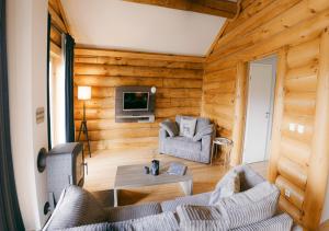 TV a/nebo společenská místnost v ubytování Alpine Hotel