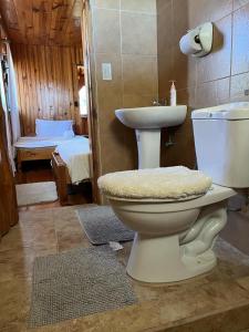 Koupelna v ubytování Agape Log Cabin