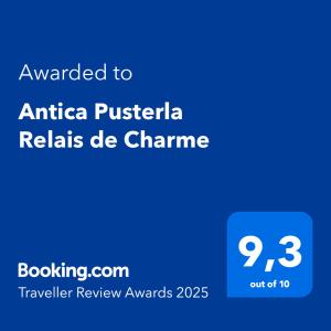 Certifikát, ocenenie alebo iný dokument vystavený v ubytovaní Antica Pusterla Relais de Charme