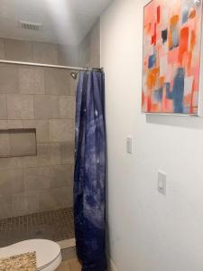 Bilik mandi di Cozy, unique & Private apartment in Spring near IAH