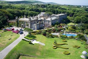 an aerial view of a large building in a park at Fishers View, Castle Approach, Tregenna Castle in St Ives
