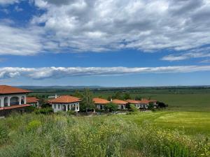 a row of houses on a hill with a green field at Vineyard Spa Resort Aheloy - Muscat-6 Studio in Kableshkovo