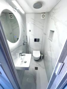 a bathroom with a sink and a toilet at The Little Prince in Petra