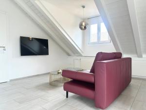 TV o dispositivi per l'intrattenimento presso Loft apartment in a central location