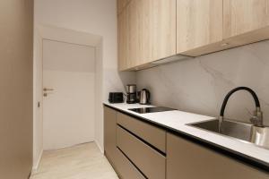 Kuchyň nebo kuchyňský kout v ubytování Apartment house in Vienna