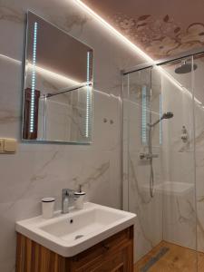 Koupelna v ubytování Hotel & wellness Hejtmanka