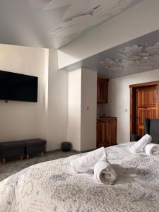Postel nebo postele na pokoji v ubytování Hotel & wellness Hejtmanka