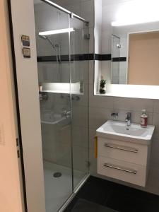 Et badeværelse på Modern and stylish Home in Muttenz + 20 billeder