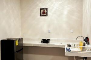 een keuken met een spoelbak en een aanrechtblad bij Centrico loft6 en Pto Vallarta in Puerto Vallarta