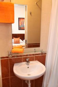 a bathroom with a sink and a mirror at Apartment Ivan in Vinišće +56 photos