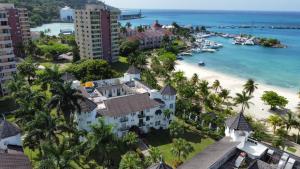 an aerial view of a resort and a beach at Beach Studio 27 in Ocho Rios