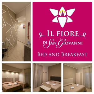 a collage of four pictures with a red sign at Il Fiore di San Giovanni B&B in Milazzo