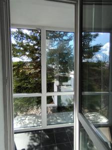 a window with a view of a tree at Leon in Biała Podlaska