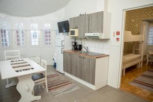 Kuchyň nebo kuchyňský kout v ubytování Nuorisokeskus Villa Elba