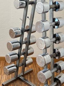 Fitness centrum a/nebo fitness zařízení v ubytování Landgrafen-Mühle