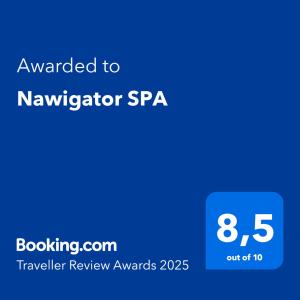 Certifikát, hodnocení, plakát nebo jiný dokument vystavený v ubytování Nawigator SPA