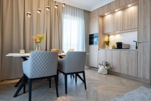 Kuchyň nebo kuchyňský kout v ubytování Yachthafen Barth - Ferienwohnung und Penthouses