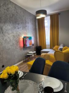 TV a/nebo společenská místnost v ubytování Tabago Studio 32 Brzeg Wolności