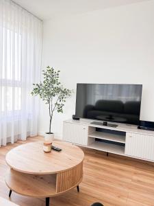 Telewizja i/lub zestaw kina domowego w obiekcie Apartamenty Novomiejska 17