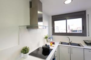 Kuchyň nebo kuchyňský kout v ubytování Lugaris Rambla Apartments