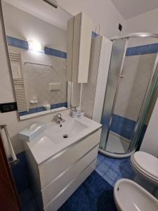 ヴェネツィアにあるIdea Houseの洗面台、シャワー、トイレ付きのバスルーム