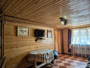 TV a/nebo společenská místnost v ubytování Ластівчине гніздо