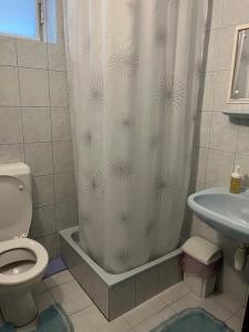 Koupelna v ubytování Bangó Vendégház