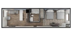 a rendering of a floor plan of a room at stayAPT Suites Chattanooga-Ooltewah/VW in Ooltewah +16 photos