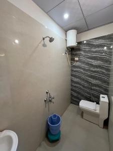 KhātuHotel Shri Raghuvansh的带水槽、马桶和淋浴的浴室 更多27张照片