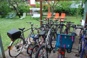 a group of bikes parked next to each other at Villa Lucilla in Grado