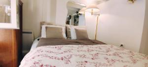 Posteľ alebo postele v izbe v ubytovaní PARIS AUTHENTIC HOUSE studio with green courtyard 12 rue labourse Gentilly 94250