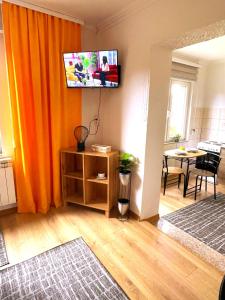 TV i/ili multimedijalni sistem u objektu Garden free parking