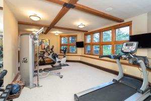 a gym with several treadmills and cardio machines at Alpenglow by Exceptional Stays in Telluride