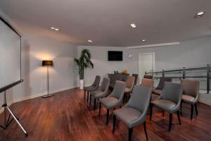 a room with a bunch of chairs and a screen at Hotel Sardinero Madrid in Madrid