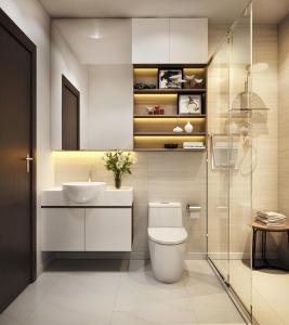 a bathroom with a toilet and a sink at Halong Collection Of The Sea Cruises in Ha Long
