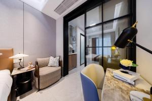 O zonă de relaxare la Shenzhen Gangxiahui Executive Apartment Futian Convention and Exhibition Center Branch