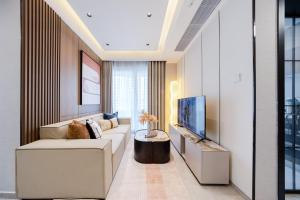 O zonă de relaxare la Shenzhen Gangxiahui Executive Apartment Futian Convention and Exhibition Center Branch
