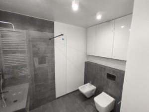 Ένα μπάνιο στο Scandinavian Garden Apartament
