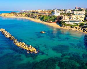 an aerial view of a beach with a group of buildings at SIS HOUSE Apartment - Deluxe Apartment in Anzio City Center, 100m from the Sea in Anzio