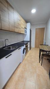 a kitchen with a sink and a washing machine at Apartamento Cantabria Verde in Los Corrales de Buelna +6 photos