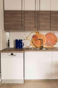 Kuchyň nebo kuchyňský kout v ubytování Ferienwohnung in Dorfmerkingen + 1 fotografie