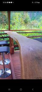 Chalet vue panoramique的阳台或露台