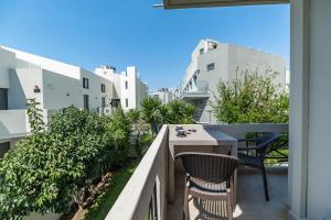 Balkón alebo terasa v ubytovaní Rhoe Seaside Apartments