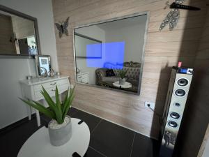 Kuchyň nebo kuchyňský kout v ubytování HA-LU Studio Apartman