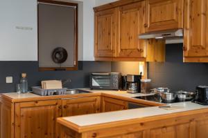 Kuchyň nebo kuchyňský kout v ubytování Luxescape-Traumaussicht-Wandergebiet-Paragleiten-Mountainbiken-Erlebnis CARD + 35 fotografií