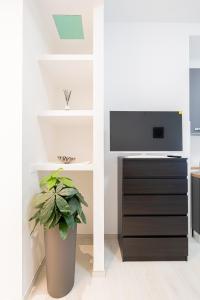 a living room with a tv and a plant at Casa Del Sole in Lanciano +20 photos