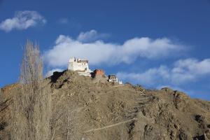 un castillo en la cima de una montaña en Tsana villa, en Leh 4 fotos más