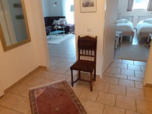 Ένα ή περισσότερα κρεβάτια σε δωμάτιο στο Ferienwohnung-Bruns